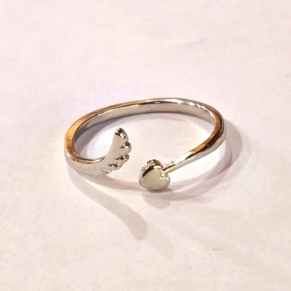 OPEN DESIGN STAINLESS STEEL FOREVER WEAR SILVER  FITS SIZE 6 TO 9 ACCENT RING - Picture 1 of 4